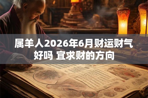 属羊人2026年6月财运财气好吗 宜求财的方向