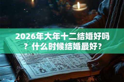 2026年大年十二结婚好吗？什么时候结婚最好？