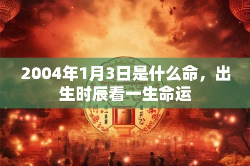 2004年1月3日是什么命，出生时辰看一生命运