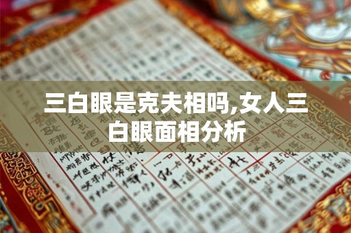 三白眼是克夫相吗,女人三白眼面相分析