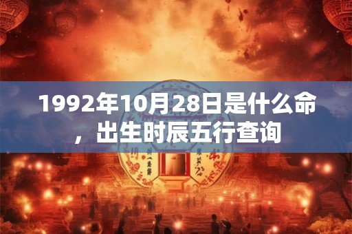 1992年10月28日是什么命,出生时辰五行查询 1992年10月28日是什么命,出生时辰五行查询