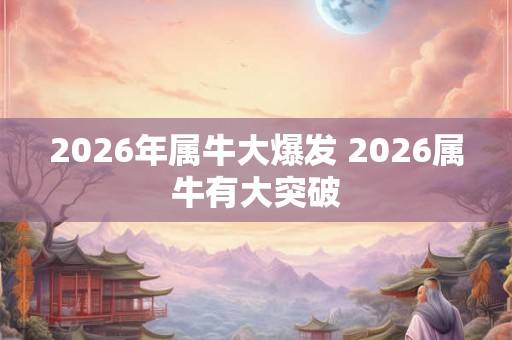 2026年属牛大爆发 2026属牛有大突破