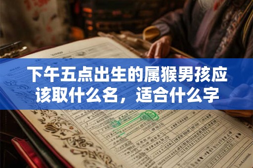 下午五点出生的属猴男孩应该取什么名，适合什么字