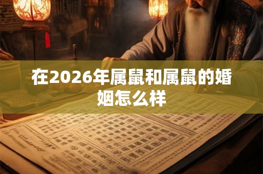 在2026年属鼠和属鼠的婚姻怎么样