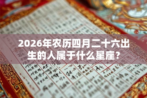 2026年农历四月二十六出生的人属于什么星座？