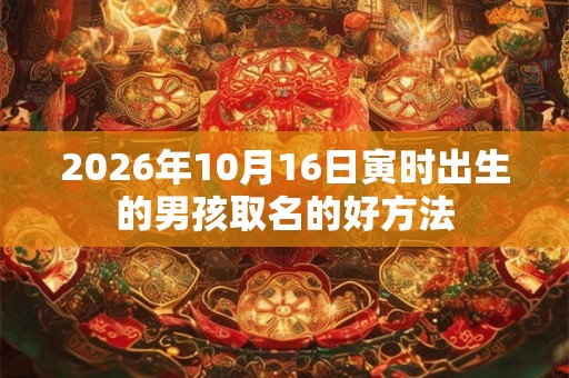 2026年10月16日寅时出生的男孩取名的好方法