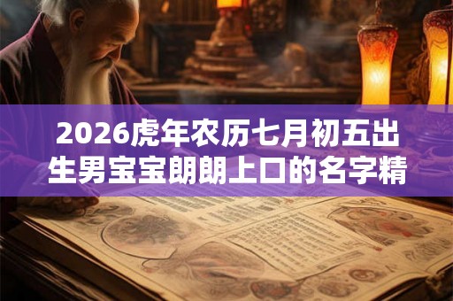 2026虎年农历七月初五出生男宝宝朗朗上口的名字精选
