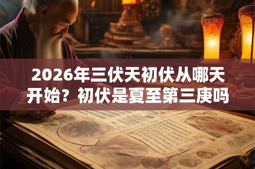 2026年三伏天初伏从哪天开始？初伏是夏至第三庚吗？初伏离哪个节气最近？