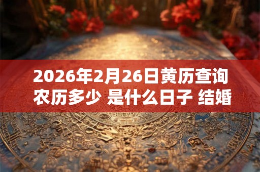 2026年2月26日黄历查询 农历多少 是什么日子 结婚吉时
