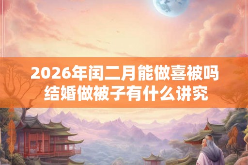 2026年闰二月能做喜被吗 结婚做被子有什么讲究