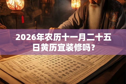 2026年农历十一月二十五日黄历宜装修吗？
