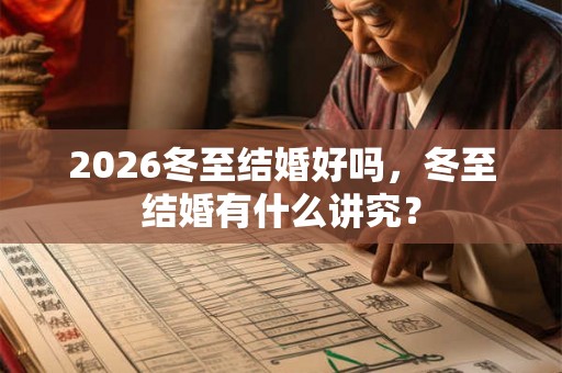 2026冬至结婚好吗，冬至结婚有什么讲究？