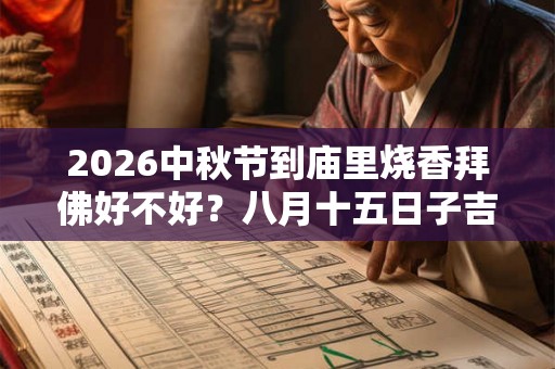 2026中秋节到庙里烧香拜佛好不好？八月十五日子吉利吗？