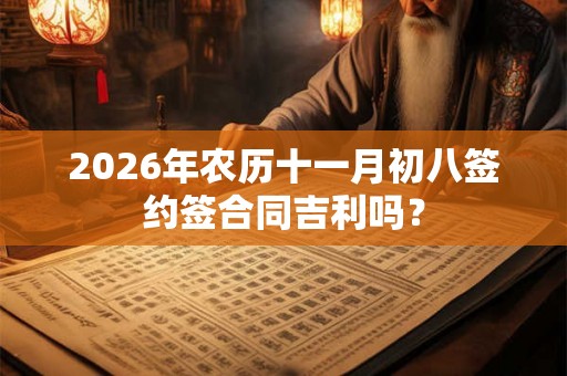 2026年农历十一月初八签约签合同吉利吗？