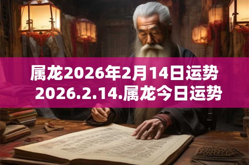 属龙2026年2月14日运势  2026.2.14.属龙今日运势