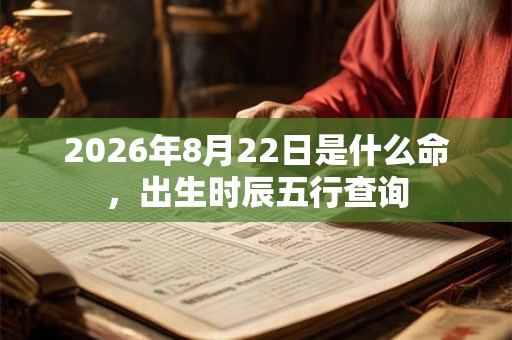2026年8月22日是什么命，出生时辰五行查询