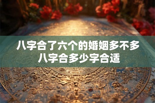 八字合了六个的婚姻多不多 八字合多少字合适 八字合了六个的婚姻多不多 八字合多少字合适