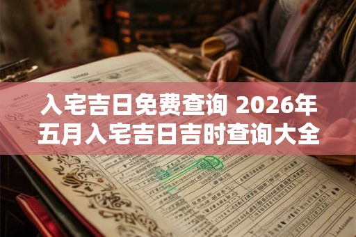 入宅吉日免费查询 2026年五月入宅吉日吉时查询大全