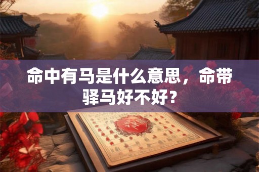 命中有马是什么意思，命带驿马好不好？