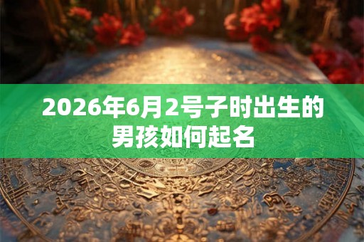 2026年6月2号子时出生的男孩如何起名