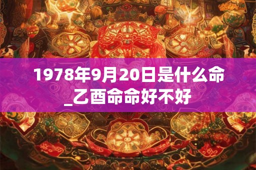 1978年9月20日是什么命_乙酉命命好不好