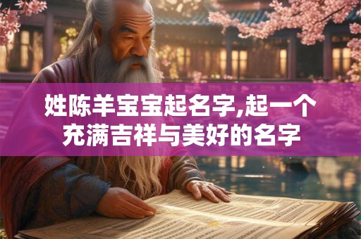 姓陈羊宝宝起名字,起一个充满吉祥与美好的名字 姓陈羊宝宝起名字,起一个充满吉祥与美好的名字