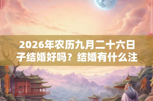2026年农历九月二十六日子结婚好吗？结婚有什么注意事项？