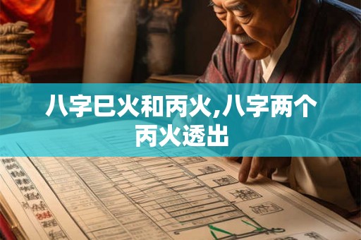八字巳火和丙火,八字两个丙火透出