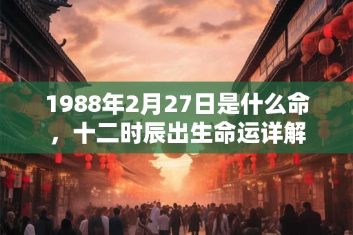1988年2月27日是什么命，十二时辰出生命运详解