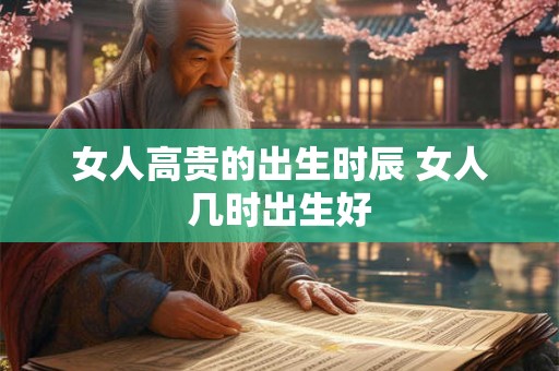 女人高贵的出生时辰 女人几时出生好