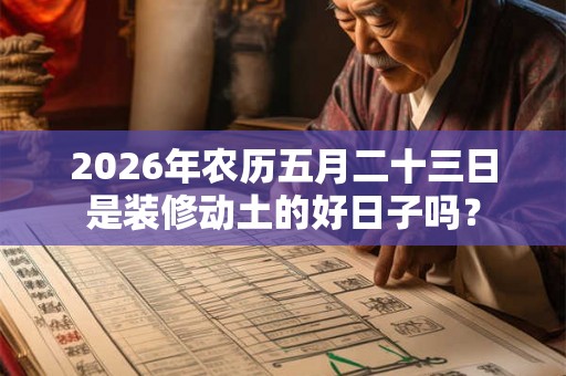 2026年农历五月二十三日是装修动土的好日子吗？