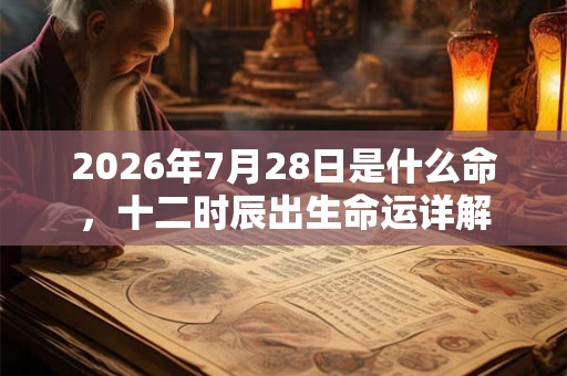 2026年7月28日是什么命，十二时辰出生命运详解