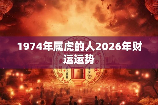 1974年属虎的人2026年财运运势