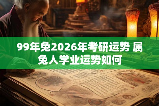 99年兔2026年考研运势 属兔人学业运势如何