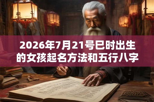 2026年7月21号巳时出生的女孩起名方法和五行八字！