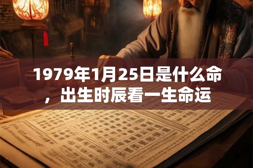 1979年1月25日是什么命，出生时辰看一生命运