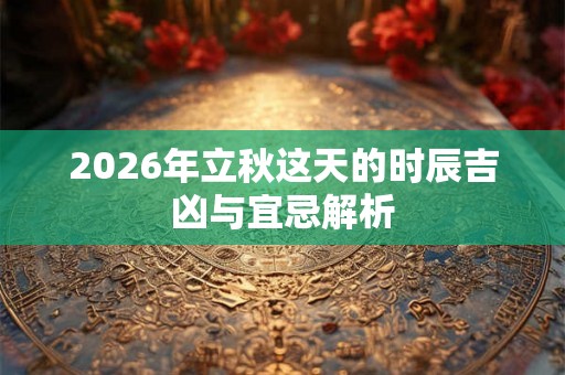 2026年立秋这天的时辰吉凶与宜忌解析