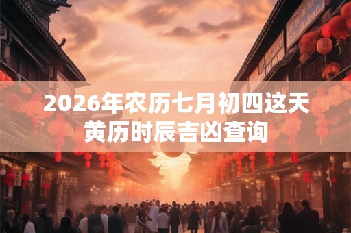 2026年农历七月初四这天黄历时辰吉凶查询