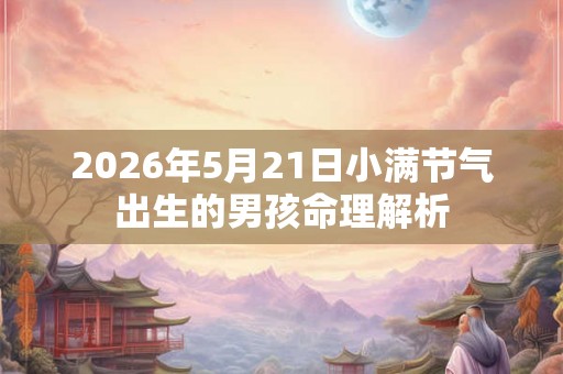 2026年5月21日小满节气出生的男孩命理解析
