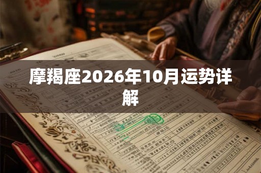 摩羯座2026年10月运势详解