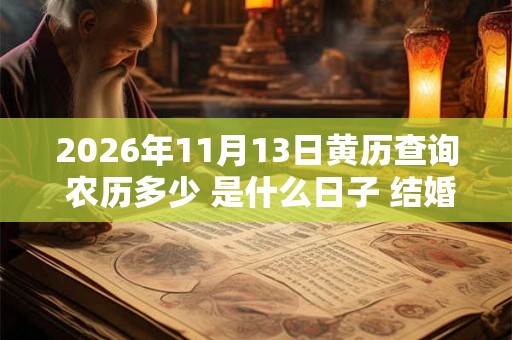 2026年11月13日黄历查询 农历多少 是什么日子 结婚吉时 2026年11月13日黄历查询 农历多少 是什么日子 结婚吉时