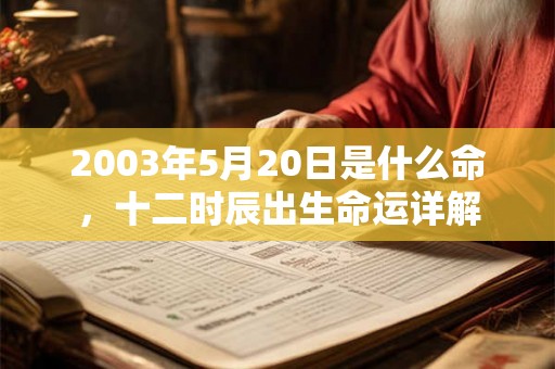 2003年5月20日是什么命,十二时辰出生命运详解 2003年5月20日是什么命,十二时辰出生命运详解
