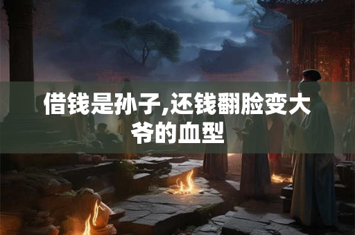 借钱是孙子,还钱翻脸变大爷的血型