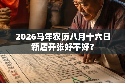 2026马年农历八月十六日新店开张好不好？