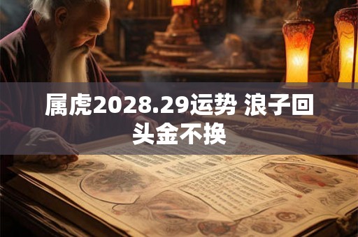 属虎2028.29运势 浪子回头金不换