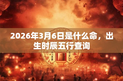 2026年3月6日是什么命，出生时辰五行查询