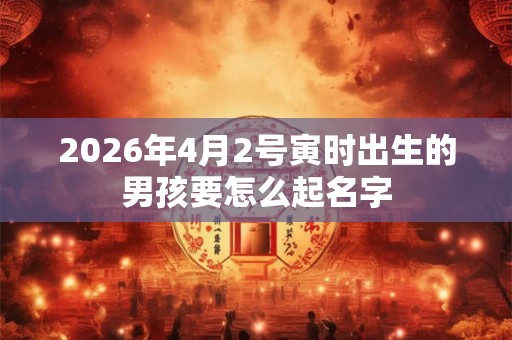 2026年4月2号寅时出生的男孩要怎么起名字