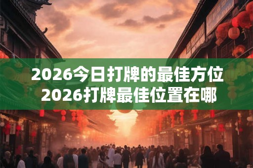 2026今日打牌的最佳方位 2026打牌最佳位置在哪