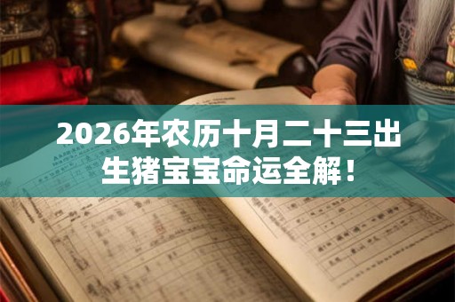 2026年农历十月二十三出生猪宝宝命运全解！