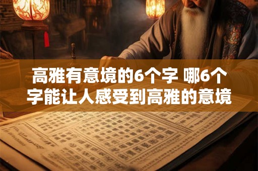 高雅有意境的6个字 哪6个字能让人感受到高雅的意境